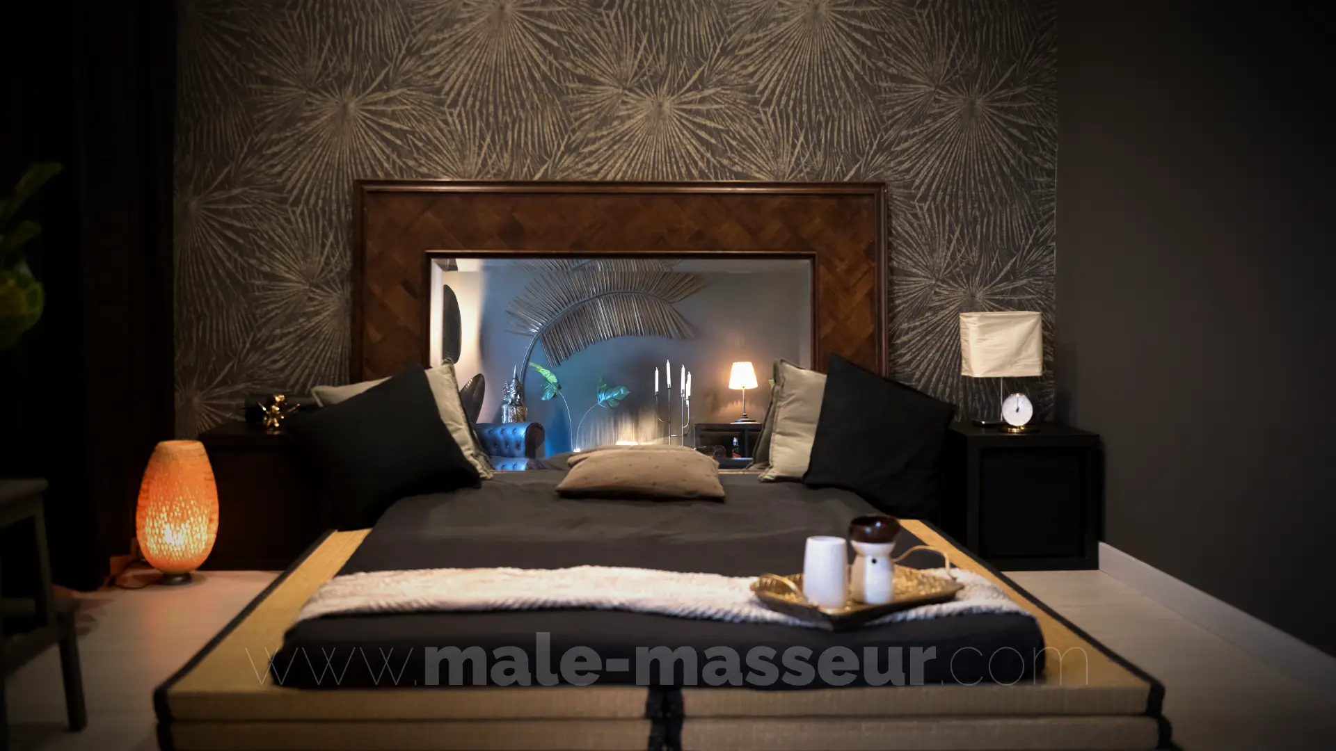 Clean and private massage room prepared for one client